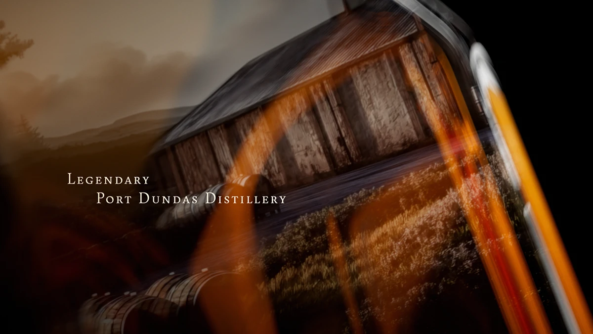 Port Dundas distillery reflected within the XR21 bottle